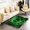 Castle Fairy Basketball Decorative Rug 5x6'6'',Green Honeycomb Sports Theme Indoor Floor Mat for Playroom Bedside Sofa Bedroom,Geometric Neon Lines Non Shedding Rug for Kids Teen Boys Girls view 3