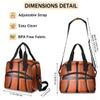 Insulated Lunch Bag Women Men Ball Sport Basketball Texture Large Reusable Lunch Box Leakproof Lunch Tote Bag Cooler Bag with Adjustable Shoulder Strap Travel Picnic Work Beach view 4