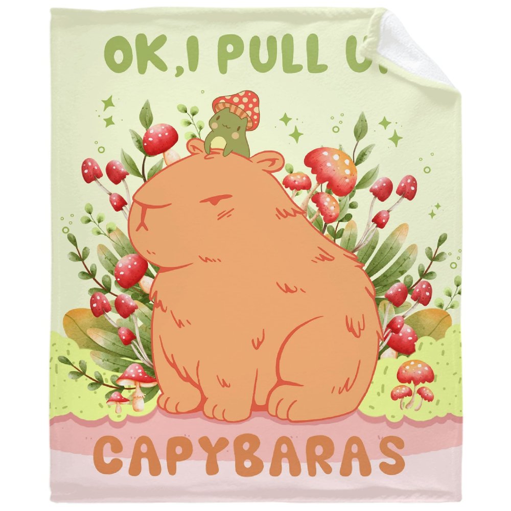 Capybara Blanket,Lightweight Flannel Fleece Love Capybara Throw Blanket Gifts for Girl All Season,Blanket for Bed/Couch/Sofa 90"x120" for Whole Family