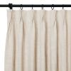 TWOPAGES Sand Beige Light Filtering Drapes Pinch Pleat Curtains for Living Room Sliding Glass, Heavyweight Curtains Breathable Linen Cotton Blend Drapes (52W x 90L Inches, Set of 2) view 2