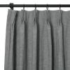 TWOPAGES Pinch Pleat Drape Premium Linen Cotton Curtain Window Treatment for Living Room Dining Room, Light Filtering Drape Airy Curtain (Dark Gray, 100W x 96L Inches, 1 Panel) view 2