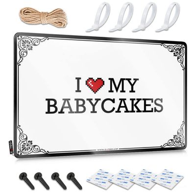gaeruite Bar Signs for Home Decor I Love My Babycakes Tin Sign Stuff for Teens Metal Tin Signs Funny (Color : Colour, Size : 20X30CM)