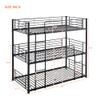 Anwick Metal Twin Size Triple Bunk Bed, Twin-Over-Twin-Over-Twin Triple Bed Frame Can be Split into 3 Bed with Built-in Ladder and Guardrails for Teens, Boys, Girls(Black) view 2