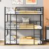 Anwick Metal Twin Size Triple Bunk Bed, Twin-Over-Twin-Over-Twin Triple Bed Frame Can be Split into 3 Bed with Built-in Ladder and Guardrails for Teens, Boys, Girls(Black) view 3
