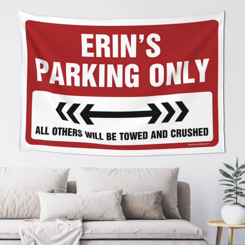 CakJuice Tapestry for Walls Erin'S Parking Only Tapestry Bar Decor for Home Asthetic Room Decore (Size : 100X150CM)