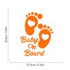Baby on Board Stickers for Cars, Nouiroy Double Side Visibility Love Feet Baby in Car Decals and Stickers Cute Car Window Bumper Safety Warning Sign Waterproof Auto Vinyl Sticker(Orange) view 2