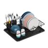Dish Drainers Dish Drainers Dish Drying Rack|Small Dish Rack with Tray Compact Dish Drainer for Kitchen Counter Cabinet|Stainless/Detachable Dish Rack|Black16.45``*12.05''*4.3''Kitchen Stora view 1