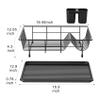Dish Drainers Dish Drainers Dish Drying Rack|Small Dish Rack with Tray Compact Dish Drainer for Kitchen Counter Cabinet|Stainless/Detachable Dish Rack|Black16.45``*12.05''*4.3''Kitchen Stora view 2