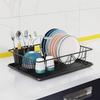 Dish Drainers Dish Drainers Dish Drying Rack|Small Dish Rack with Tray Compact Dish Drainer for Kitchen Counter Cabinet|Stainless/Detachable Dish Rack|Black16.45``*12.05''*4.3''Kitchen Stora view 4