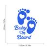 Baby on Board Stickers for Cars, Nouiroy Double Side Visibility Love Feet Baby in Car Decals and Stickers Cute Car Window Bumper Safety Warning Sign Waterproof Auto Vinyl Sticker (Blue) view 2