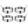 2/4/6Pcs Egg Rings Round Egg Frying Mold Pancake Shaper Stainless Steel Omelette Mould with Handle for Breakfast Camping (3.5inch/3inch)(L 4PCS) view 1