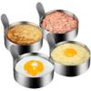 2/4/6Pcs Egg Rings Round Egg Frying Mold Pancake Shaper Stainless Steel Omelette Mould with Handle for Breakfast Camping (3.5inch/3inch)(L 4PCS) view 3
