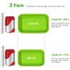 Alimat PluS 40.5oz Collapsible Food Storage Containers with Lids, 3 Pack Set 1200ml Silicone Food Storage Containers, Green Collapsible Food Storage for Kitchen and Outdoor Activities view 4