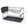 Black Bowl Rack-Metal Double-layer Bowl Drying Rack Kitchen Drain Basket Kitchen Drying Board view 2
