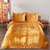 Treen Art Gold Velvet Duvet Cover Set Super King Plus Size 3 Pieces, 1 Duvet Cover 120 x 98 inches with Zipper Closure with 2 Pillow Cases, Bedding Set, Comforter Not Included view 1