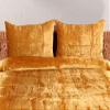 Treen Art Gold Velvet Duvet Cover Set Super King Plus Size 3 Pieces, 1 Duvet Cover 120 x 98 inches with Zipper Closure with 2 Pillow Cases, Bedding Set, Comforter Not Included view 4
