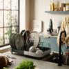 Joseph Joseph Duo Expanding Dish Drying Rack with Removable Silverware Holder, Draining Spout, Stainless steel view 4