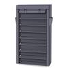 Kcelarec Shoe Rack Organizer Tall Shoe Rack for Closet Entryway 10 Tier Non-Woven Cover Shoe Shelf Free Standing Shoe Storage Cabinet with Dustproof Cover (Gray) view 1