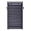 Kcelarec Shoe Rack Organizer Tall Shoe Rack for Closet Entryway 10 Tier Non-Woven Cover Shoe Shelf Free Standing Shoe Storage Cabinet with Dustproof Cover (Gray) view 4
