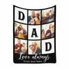 MyPupSocks Customized Picture Blanket for Dad, Custom Dad Picture Collage Love Always Blanket Personalized Blanket to Dad from Daughter Kids for Father's Day, Funny Birthday Throw for Men 60x80 view 1