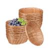 25 Pack Oval Poly Wicker Basket, 9 x 6 x 2.6 Inch Poly Wicker Bread Baskets, Medium Size Gift Baskets for Kitchen, Christmas Gifts, Centerpiece Display, Storing Bread, Fruits, Vegetables, by GNIEMCKIN view 1