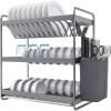 Modern Bowl Rack-Multifunctional 3-layer Tray Drying Rack with Removable Drainboard Kitchen Sink Tray Rack view 1