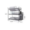 Modern Bowl Rack-Multifunctional 3-layer Tray Drying Rack with Removable Drainboard Kitchen Sink Tray Rack view 2