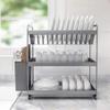 Modern Bowl Rack-Multifunctional 3-layer Tray Drying Rack with Removable Drainboard Kitchen Sink Tray Rack view 3