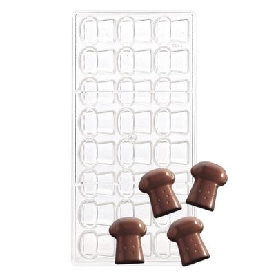 24 Cavities Mushroom Agaric Shape Clear Polycarboante Plastic Chocolate Mould for Kitchen DIY Candy Making Gadgets and Tools