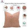 Fabritual Thick Linen Throw Pillow Cover, Outdoor Pillow with Handloom Print, Sustainable Handmade Cushion Cover for Sofa and Couch, Floral Print with Boho Design, Tulsi buti (Orange, 26" X 26") view 4