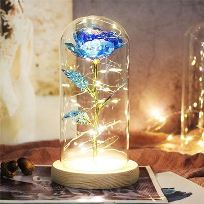 Marycan Valentines Day Flowers Gift for Her Crystal, Artificial Flower Gift Colorful Flower, Friend Lamps, Unique Home Decorations, Anniversary, Love Flowers Women's Gift Birthday Gifts Glass Dome Wo