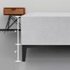 Greaton, 15-Inch Premium Velvet Material Wood Platform Bed, Durable, Stylish, Multi Colour Options, No Box Spring Needed, Black Metal Legs, Queen, White view 2