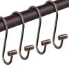 Bronze Shower Curtain Hooks, Rust Proof Shower Curtain Rings for Bathroom, CHICTIE Modern Metal Decorative Shower Hooks Hangers for Shower Curtain Rod, Square T Bar Shape Set of 12 view 2