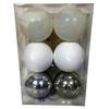 6ct Multi Colored Shatterproof 3-Finish Christmas Ball Ornaments 5" (100mm) view 1