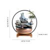 Tabletop Fountain Indoor Fountains Indoor Ceramic Tabletop Fountain - Creative Chinese Style Flowing Water Ornaments Circulating Water and Feng Shui Fountain with LED Lights Meditation Fountain Relaxa view 2