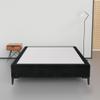Greaton, 15-Inch Premium Velvet Material Wood Platform Bed, Durable, Stylish, Multi Colour Options, No Box Spring Needed, Black Metal Legs, Queen, Bllack view 1