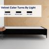 Greaton, 15-Inch Premium Velvet Material Wood Platform Bed, Durable, Stylish, Multi Colour Options, No Box Spring Needed, Black Metal Legs, Queen, Bllack view 4