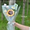Cenyn Crochet Flowers Bouquet,Hand Knitted Sunflower Daisy Lily of The Valley,Eternal Warm Artificial Flowers Bouquet,Faux Plants Home Decor Gift for Mother Father Teacher (White Lily of The Valley) view 2