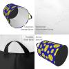 Yellow Softball on Blue Customized Laundry Basket Clothes Hamper with Name Collapsible Waterproof Large Capacity Organizer Storage for Living Room. view 3