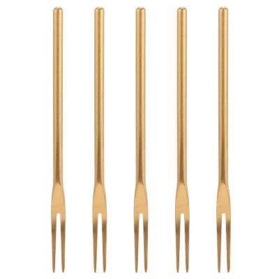 5Pcs Stainless Steel Fruit Forks,Escargot Forks 2 Prong Tasting Appetizer Forks Portable Cocktail Salad Fruit Forks for Party Travel Wedding Party