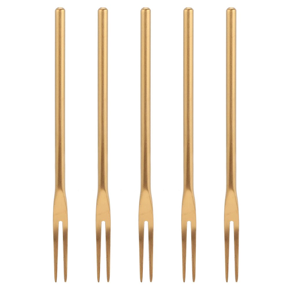 5Pcs Stainless Steel Fruit Forks,Escargot Forks 2 Prong Tasting Appetizer Forks Portable Cocktail Salad Fruit Forks for Party Travel Wedding Party