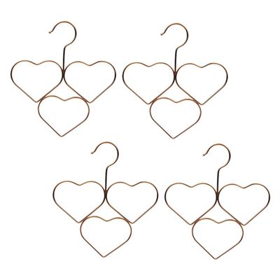 CAXUSD 4pcs Heart Shape Scarves Hangers for Closet Multi-Functional Decorative Hanger for Ties Belts and Scarves Non- Organizer for Accessories