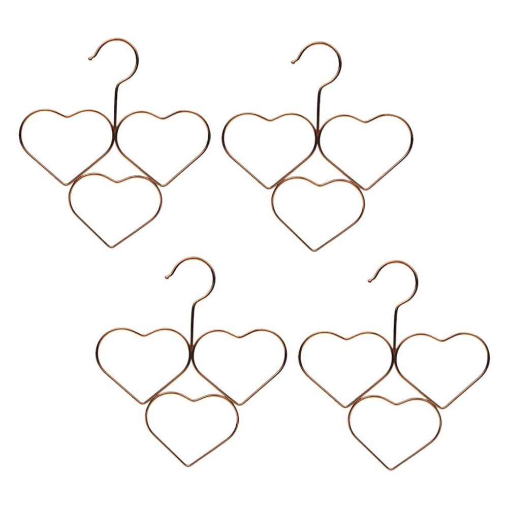 CAXUSD 4pcs Heart Shape Scarves Hangers for Closet Multi-Functional Decorative Hanger for Ties Belts and Scarves Non- Organizer for Accessories