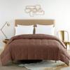 Feather and Loom 233 Thread Count White Duck Down Blanket - Breathable Cotton Cover, 600 Fill Power Down Fill - Color: Brown | Size: Twin - 68x90 view 1