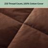Feather and Loom 233 Thread Count White Duck Down Blanket - Breathable Cotton Cover, 600 Fill Power Down Fill - Color: Brown | Size: Twin - 68x90 view 3