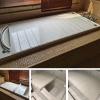 ZGSYH Foldable Bathtub Cover,PVC Foldable Shutter Bath Lid,0.6cm Anti-dust Waterproof Folding Dust Board for Home Bathroom Spa Experience (Size : 116cm*80cm*0.6cm) view 2