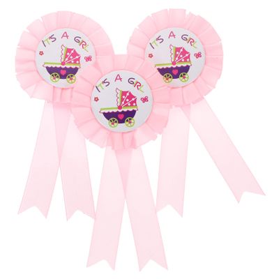 CAXUSD 10pcs Gender Reveal Badges Chic Tinplate Decorations for Shower Party Ornaments Pin and Ribbon Design Unforgettable Moments for Guests