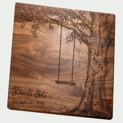 Personalized Cutting Board -Oak Tree Great 5 Year Anniversary or Wedding