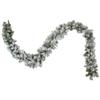 Northlight Pre-lit Flocked Madison Pine Artificial Christmas Garland Clear Lights, 9'x 10", Green view 1