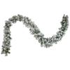 Northlight Pre-lit Flocked Madison Pine Artificial Christmas Garland Clear Lights, 9'x 10", Green view 3